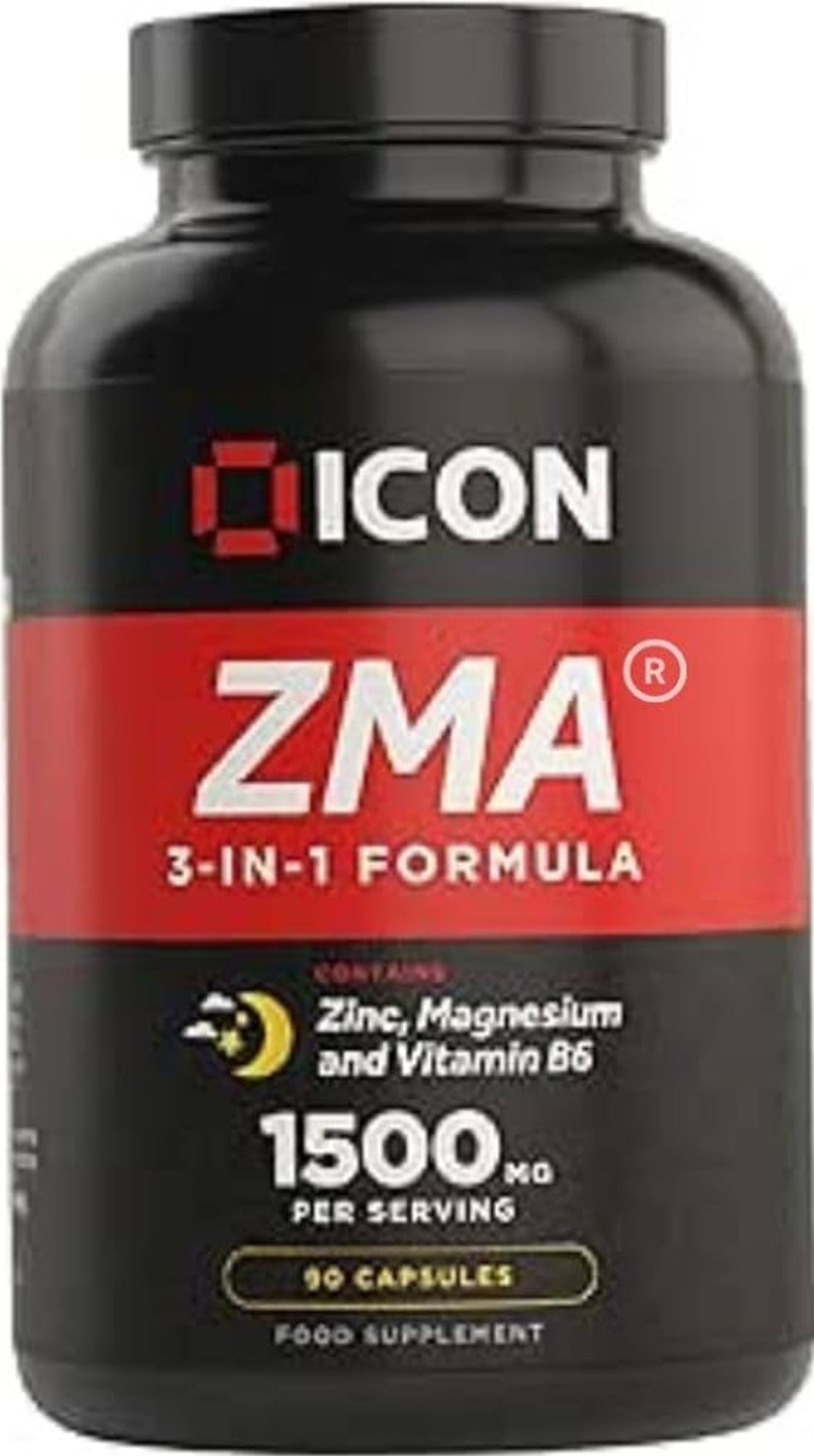 ICON Nutrition ZMA Supplement - 1500mg Per Serving, Sleep Vitamin Supplement, 3-in-1 Formula, Better Sleep Performance, Muscle Strength, Zinc, Magnesium and Vitamin B6-90 Tablets (1 Month Supply)